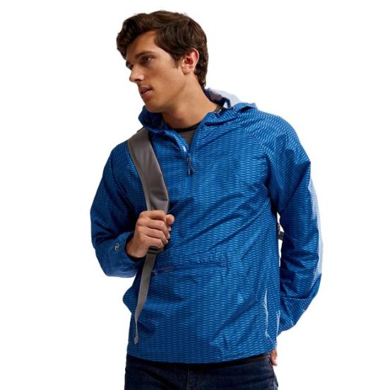 Holloway 229554 Men's Range Hooded Packable Quarter-Zip Jacket