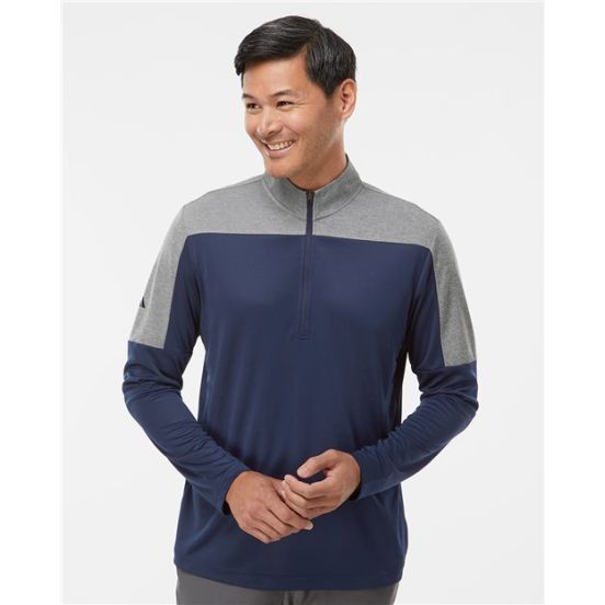Adidas A552 Men's Ultimate365 Lightweight Colorblocked Quarter-Zip Pullover