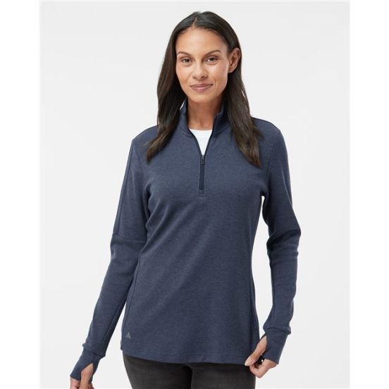 Adidas A555 Women's 3-Stripe Quarter-Zip Sweater Pullover