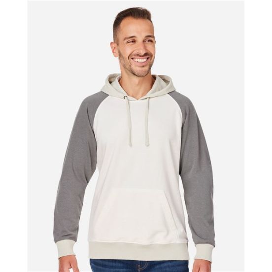 J. America 8886 Unisex Vintage Tricolor Hooded Sweatshirt
