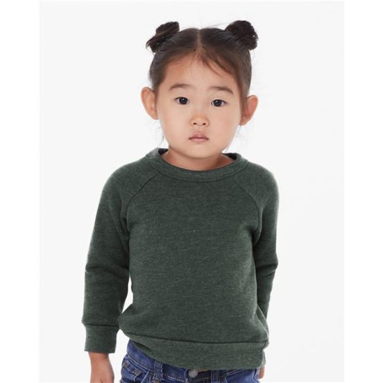 BELLA + CANVAS 3901T Toddler Sponge Fleece Raglan Crewneck Sweatshirt