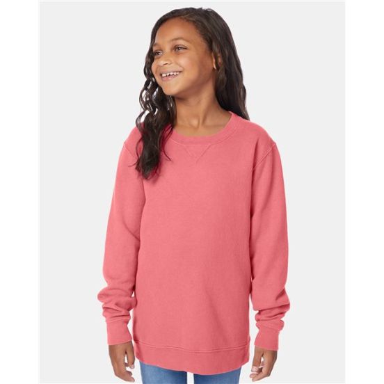 ComfortWash by Hanes GDH475 Youth Garment-Dyed Crewneck Sweatshirt
