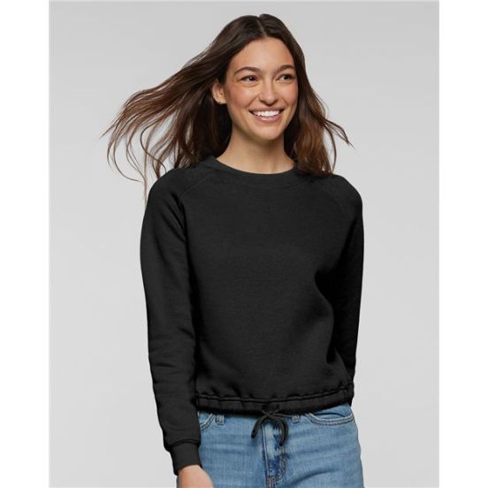 LAT 3528 Women's Relaxed 3-End Boxy Fleece Crewneck Sweatshirt
