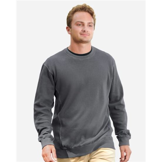 J. America 8731 Unisex Pigment-Dyed Fleece Crewneck Sweatshirt