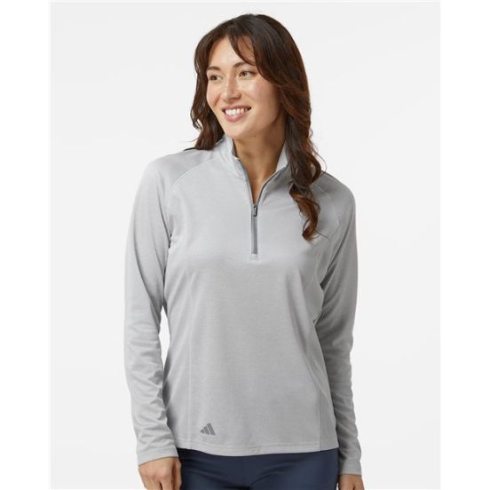Adidas A594 Women's Space Dyed Quarter-Zip Pullover