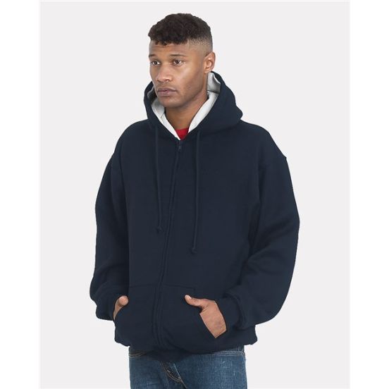 Bayside 940 Unisex USA-Made Super Heavy Thermal Lined Full-Zip Hooded Sweatshirt