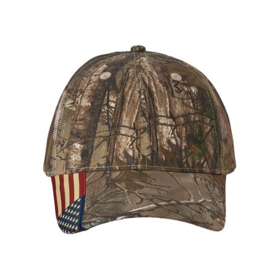 Kati LC350M Camo Woven USA Flag Mesh Cap