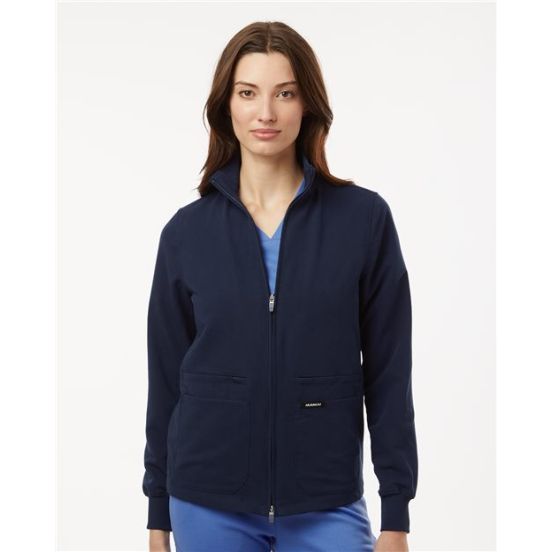 Jaanuu W60001 Women's Ceri Essential Full-Zip 6-Pocket Scrub Jacket