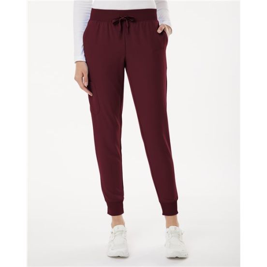Jaanuu W20003P Women's Petite Sizes Silex Knit-Waist Scrub Joggers
