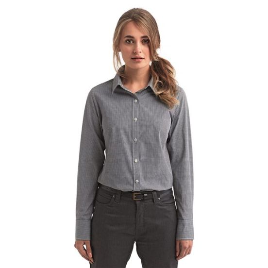 Artisan Collection by Reprime RP320 Women's Microcheck Gingham Cotton Shirt