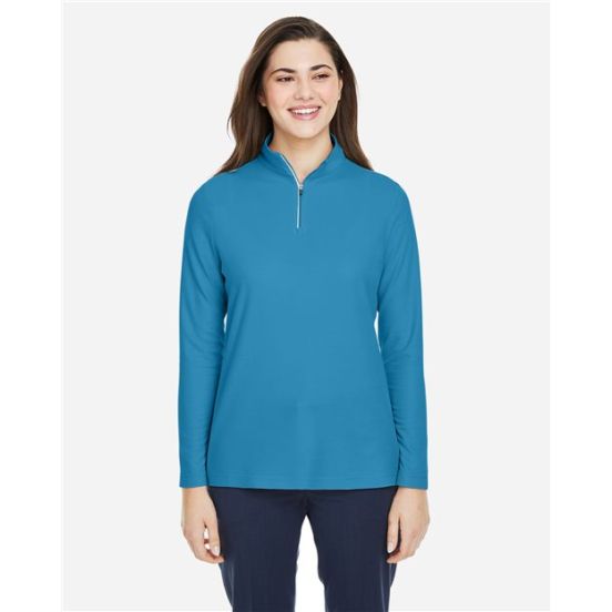 CORE365 CE405W Women's Fusion ChromaSoft™ Pique Quarter-Zip Pullover