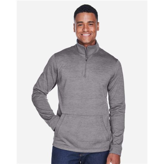 Devon & Jones DG798 Men's Newbury Mélange Fleece Quarter-Zip Pullover