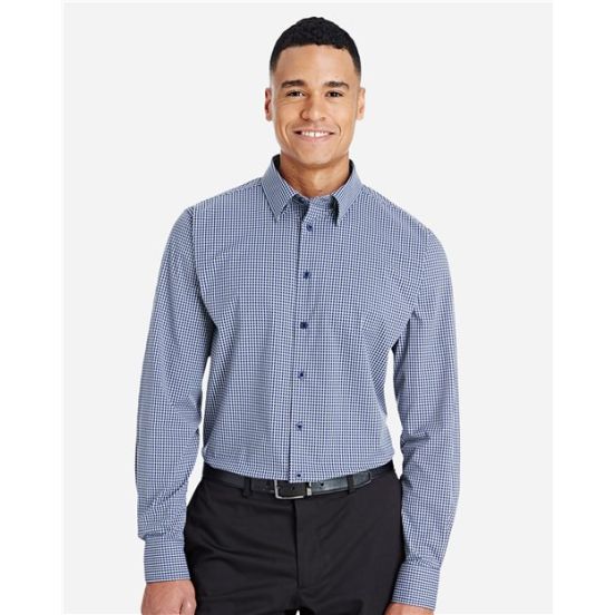 Devon & Jones DG535 Men's CrownLux Performance® Tonal Mini Check Woven Dress Shirt