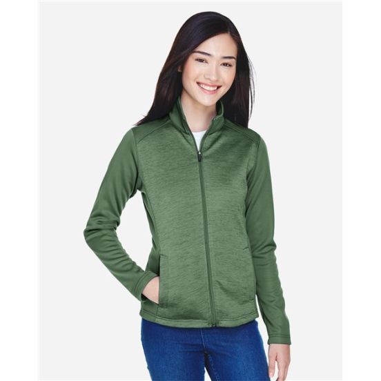 Devon & Jones DG796W Women's Newbury Colorblock Mélange Fleece Full-Zip Jacket