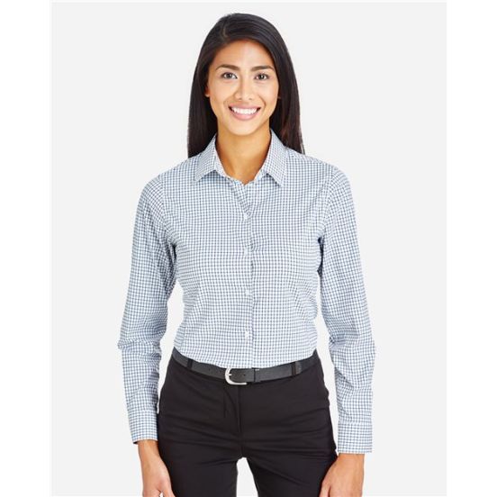 Devon & Jones DG540W Women's CrownLux Performance® Micro Windowpane Woven Dress Shirt