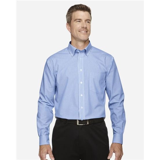 Devon & Jones D645 Men's Crown Collection® Banker Stripe Woven Dress Shirt