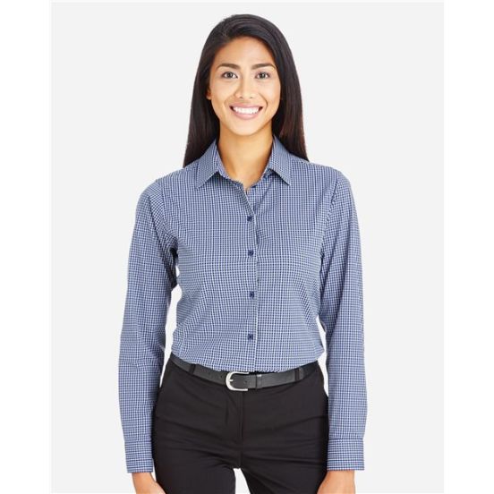 Devon & Jones DG535W Women's CrownLux Performance® Tonal Mini Check Woven Dress Shirt
