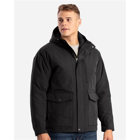 Berne Apparel HJ67 Men's Highland Quilt-Lined Micro-Duck Hooded Jacket