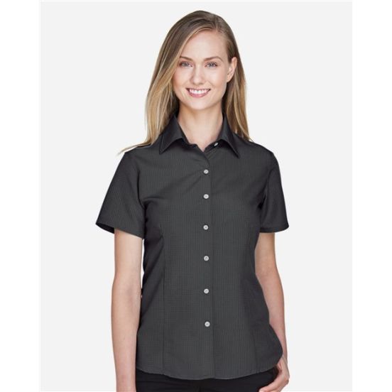 Harriton M560W Women's Barbados Textured Camp Shirt