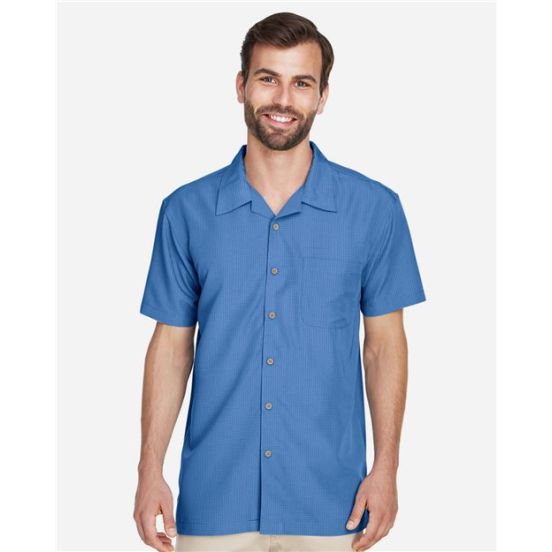 Harriton M560 Men's Barbados Textured Camp Shirt