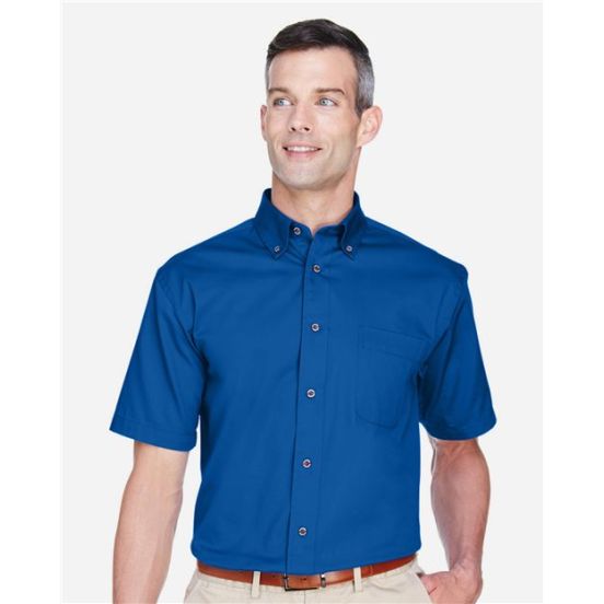 Harriton M500S Men's Easy Blend™ Twill Dress Shirt with Stain-Release