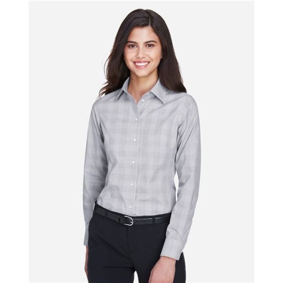 Devon & Jones DG520W Women's Crown Collection® Glen Plaid Woven Dress Shirt