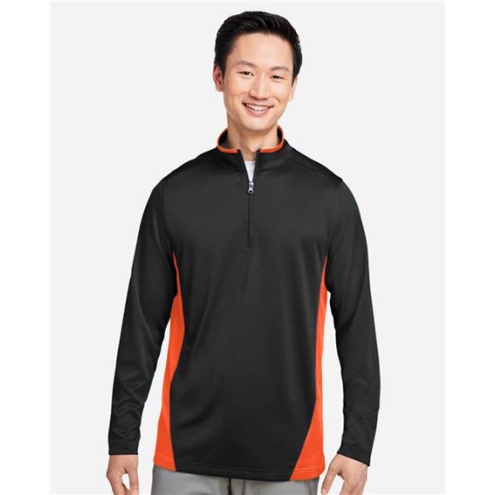 Harriton M786 Men's Flash Snag Protection Plus IL Colorblock Quarter-Zip Pullover