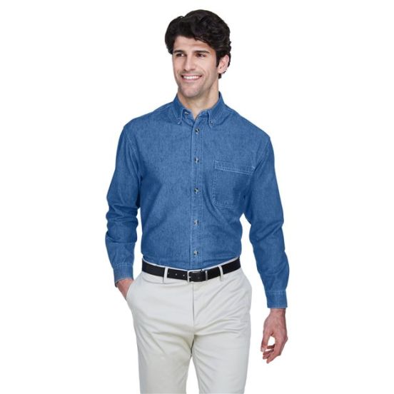 UltraClub 8960 Men's Cypress Denim Shirt with Pocket