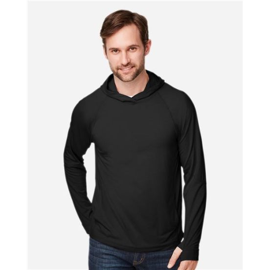 North End NE105 Unisex JAQ Stretch Performance Hooded Long Sleeve T-Shirt