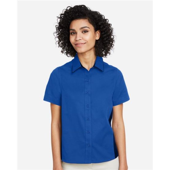 Harriton M586W Women's Flash IL Colorblock Shirt