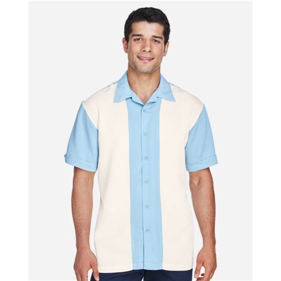 Harriton M575 Men's Two-Tone Camp Shirt