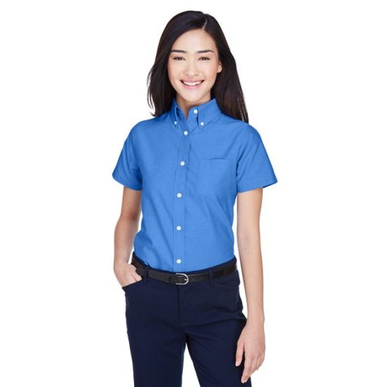 UltraClub 8973 Women's Classic Wrinkle-Resistant Short Sleeve Oxford