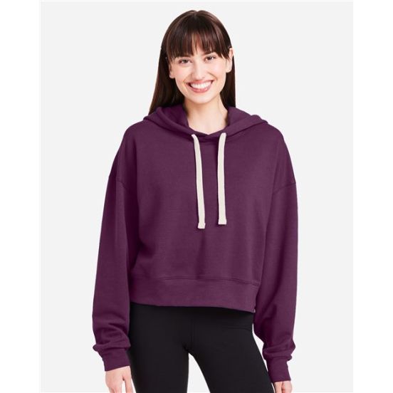 Glyder PDP1725 Women's Vintage Oversized Cropped Hooded Sweatshirt