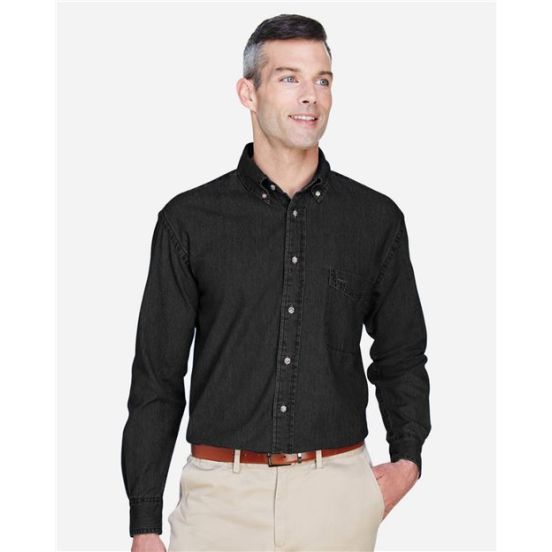 Harriton M550T Men's Tall Denim Shirt