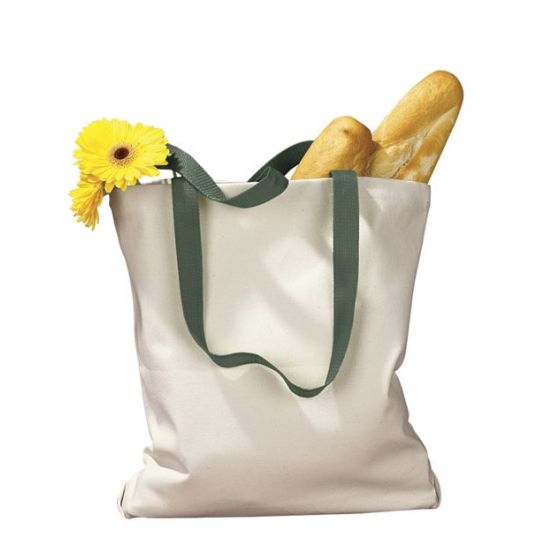 BAGedge BE010 Canvas Tote with Contrast-Color Handles