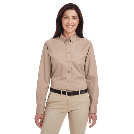 Harriton M581 Men's Foundation Cotton Twill Dress Shirt with Teflon