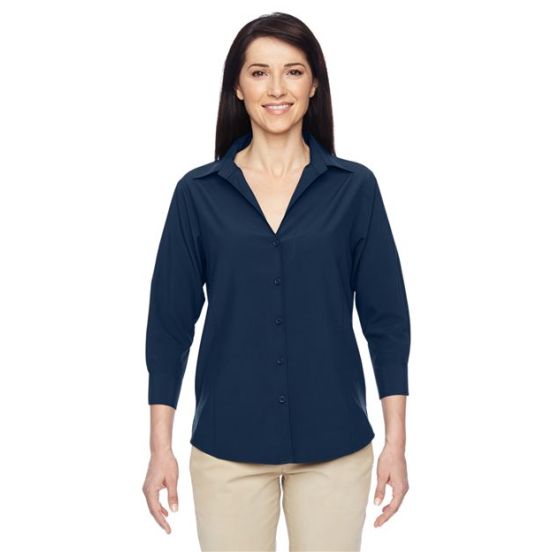 Harriton M610W Women's Paradise Three-Quarter Pullover Sleeve Performance Shirt