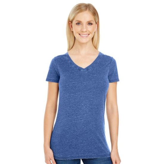 Threadfast Apparel 208B Women's Vintage Dye V-Neck T-Shirt
