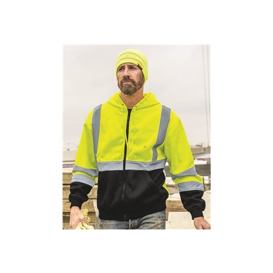 Kishigo JS102-103 Unisex Hi-Vis Full-Zip Hooded Sweatshirt