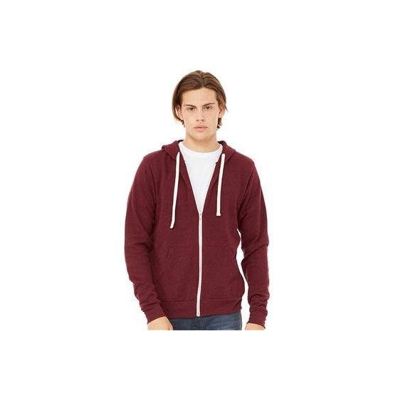 BELLA + CANVAS 3909 Unisex Triblend Sponge Fleece Full-Zip Hoodie Sweatshirt