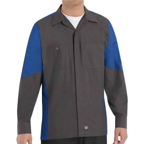 Red Kap SY10 Men's Long Sleeve Automotive Crew Shirt