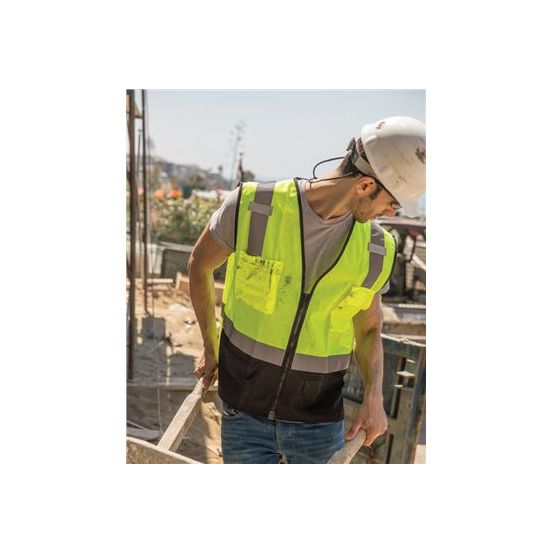 Kishigo 1509 Unisex Black Bottom Mesh Class 2 Vest