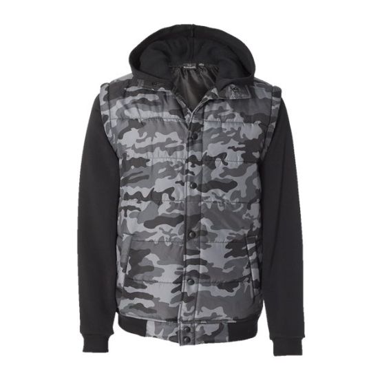 Burnside 8701 Men's Nylon Vest with Fleece Sleeves