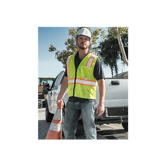 Kishigo 1527-1528 Unisex Economy Contrasting Vest with Zippered Front