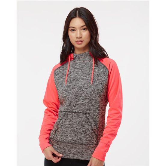 J. America 8618 Women’s Colorblocked Cosmic Fleece Hooded Sweatshirt