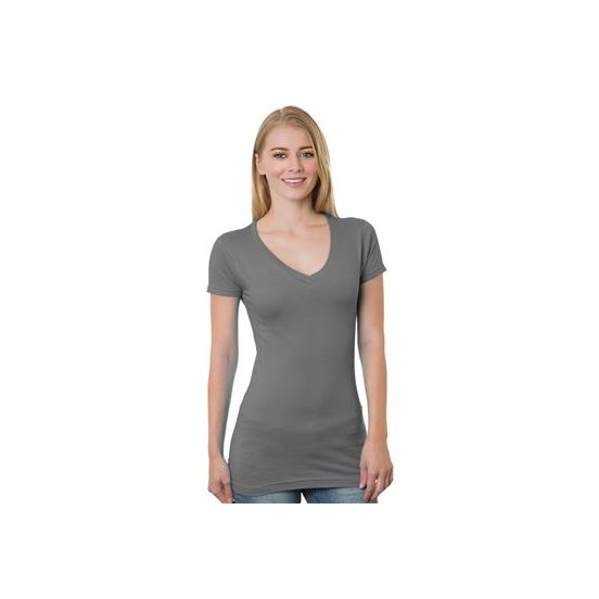 Bayside 3407 Women's USA-Made V-Neck T-Shirt