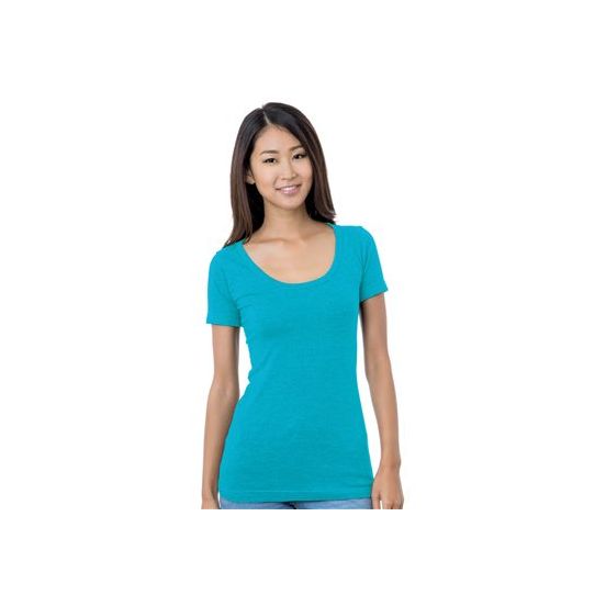 Bayside 3405 Women's USA-Made Scoop Neck T-Shirt