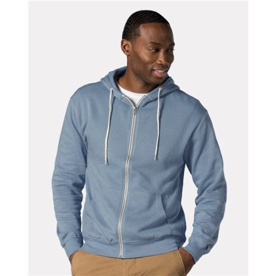 MV Sport 2349 Unisex Retro Heather Full-Zip Hooded Sweatshirt