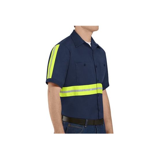 Red Kap SC40E Men's Enhanced Visibility Short Sleeve Cotton Work Shirt