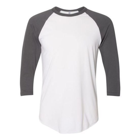 American Apparel BB453W Unisex 50/50 Raglan Three-Quarter Sleeve Tee